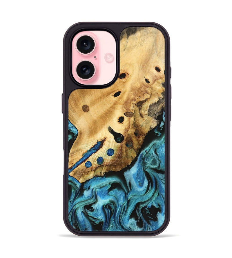 iPhone 16 Wood Phone Case - Detlev (Blue, 740653)