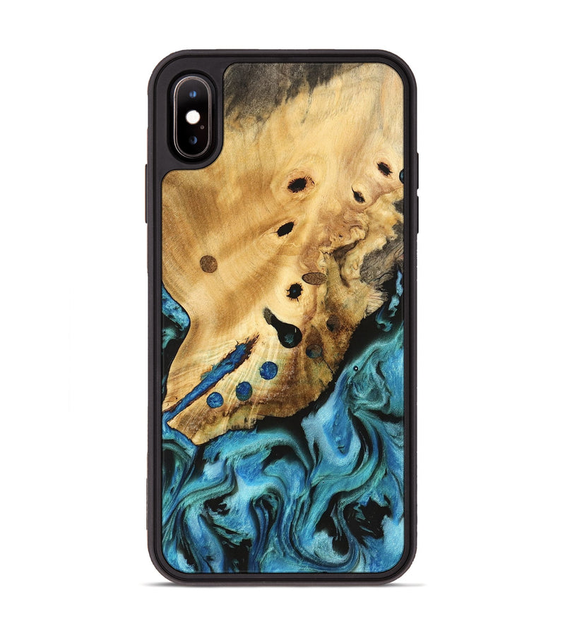 iPhone Xs Max Wood Phone Case - Detlev (Blue, 740653)