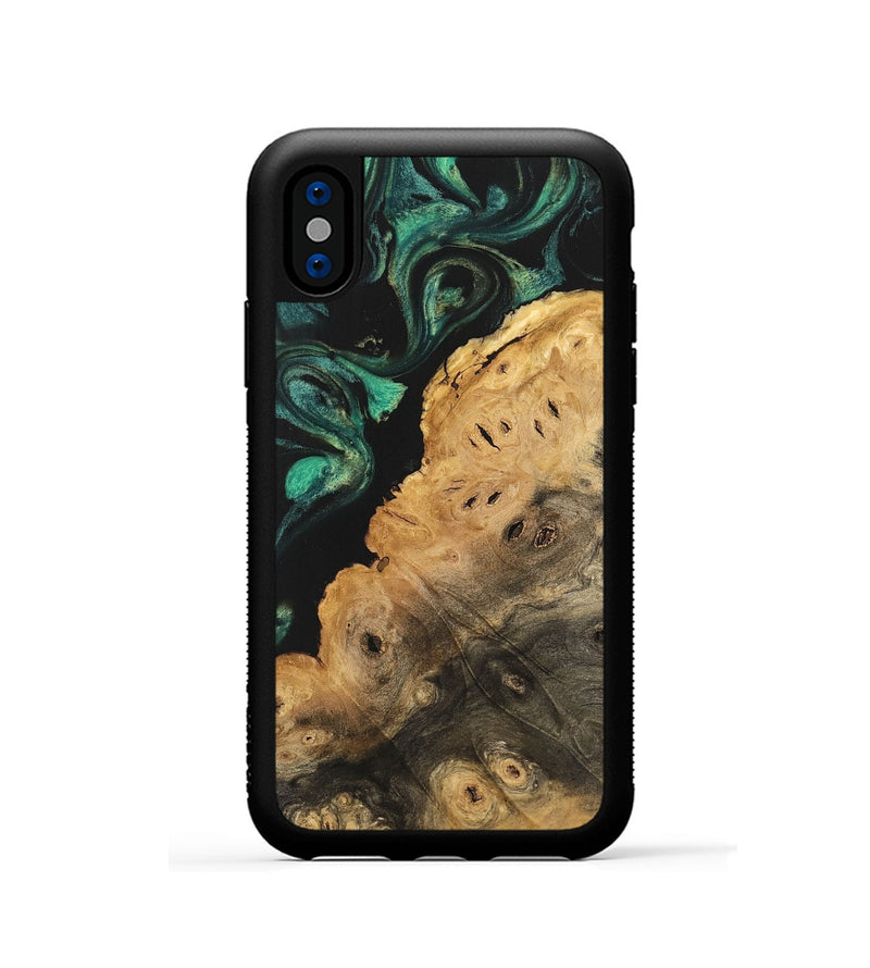 iPhone Xs Wood Phone Case - Hewlet (Green, 740670)