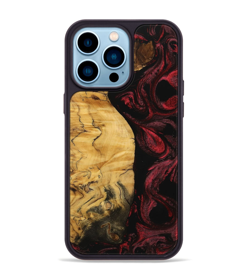 iPhone 14 Pro Max Wood Phone Case - Franc (Red, 740677)