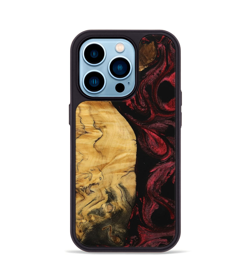 iPhone 14 Pro Wood Phone Case - Franc (Red, 740677)