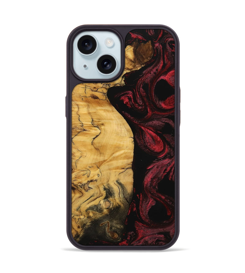 iPhone 15 Wood Phone Case - Franc (Red, 740677)