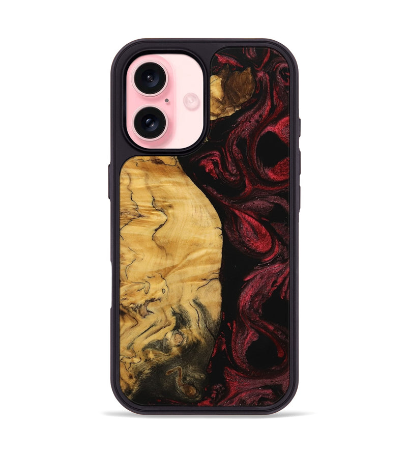 iPhone 16 Wood Phone Case - Franc (Red, 740677)