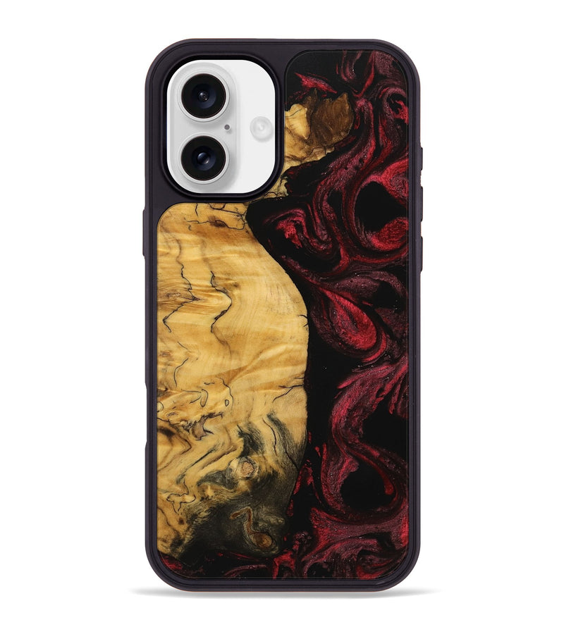 iPhone 16 Plus Wood Phone Case - Franc (Red, 740677)