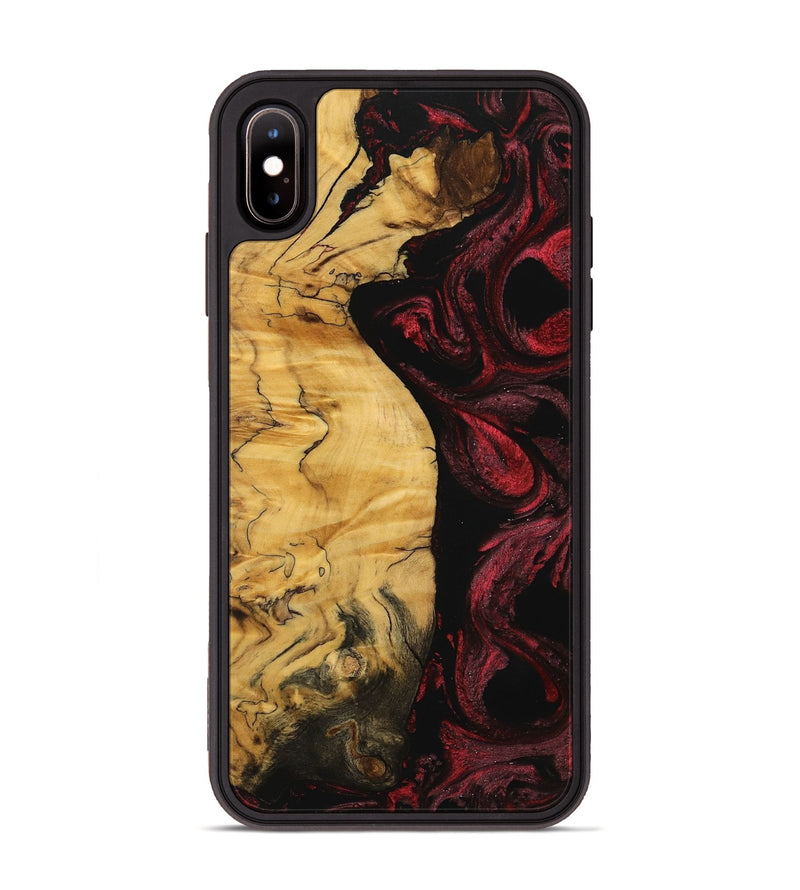 iPhone Xs Max Wood Phone Case - Franc (Red, 740677)