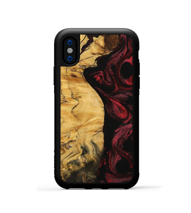 iPhone Xs Wood Phone Case - Franc (Red, 740677)