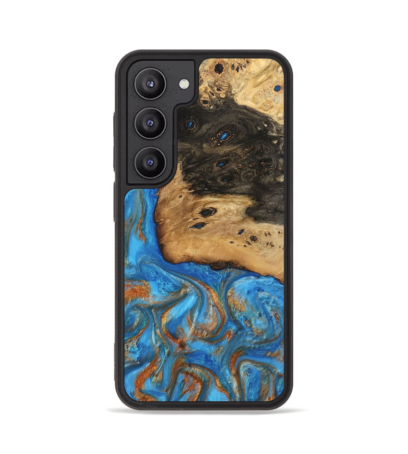 Galaxy S23 Wood Phone Case - Umaka (Teal & Gold, 740689)