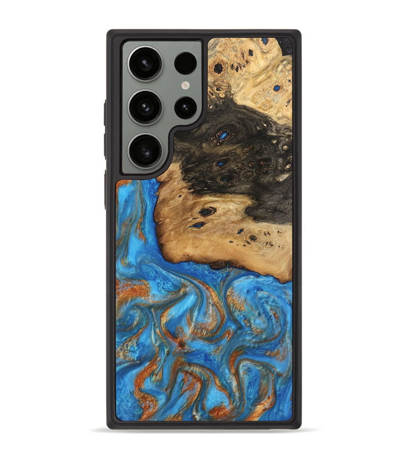 Galaxy S23 Ultra Wood Phone Case - Umaka (Teal & Gold, 740689)