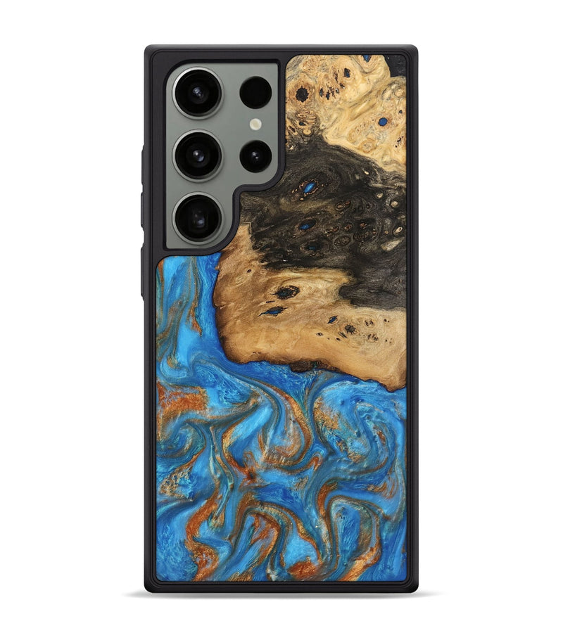 Galaxy S24 Ultra Wood Phone Case - Umaka (Teal & Gold, 740689)