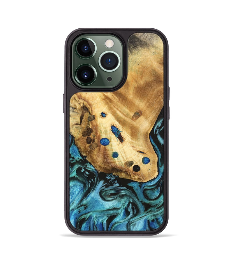 iPhone 13 Pro Wood Phone Case - Tess (Blue, 740691)