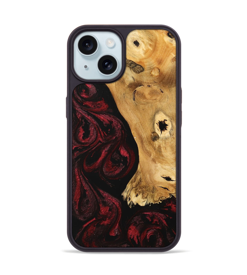 iPhone 15 Wood Phone Case - Quinton (Red, 740700)