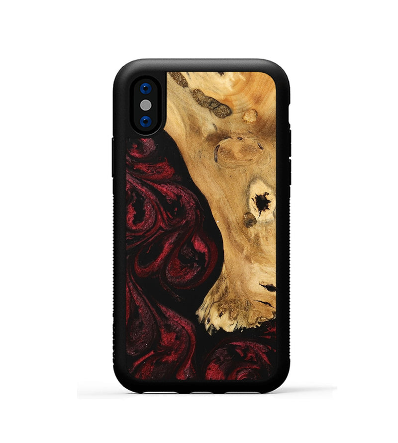 iPhone Xs Wood Phone Case - Quinton (Red, 740700)