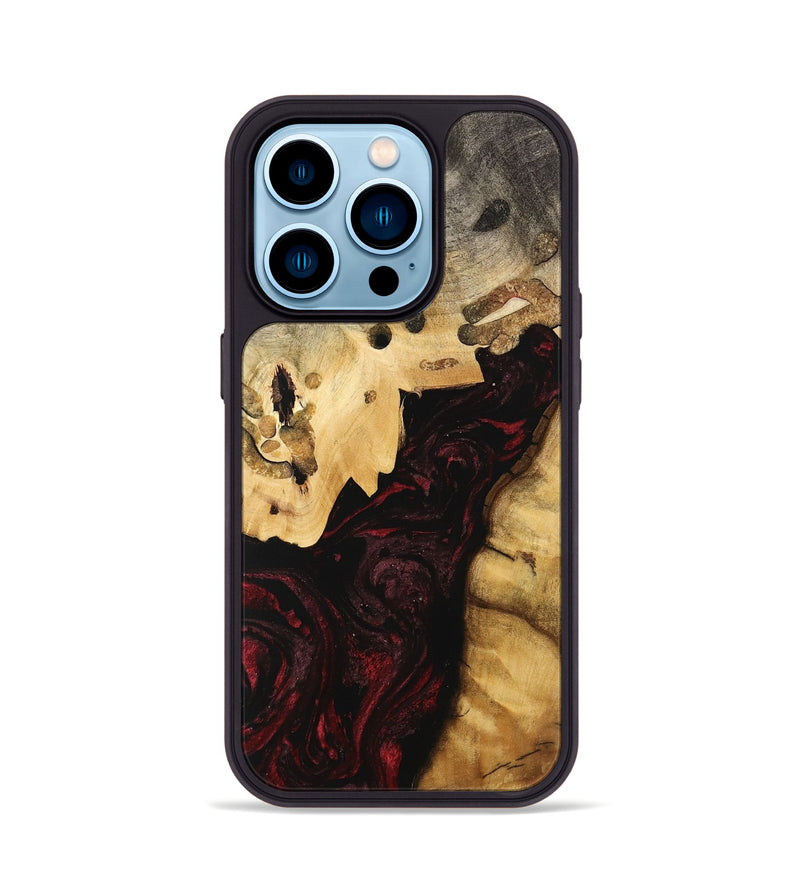 iPhone 14 Pro Wood Phone Case - Clovis (Red, 740705)