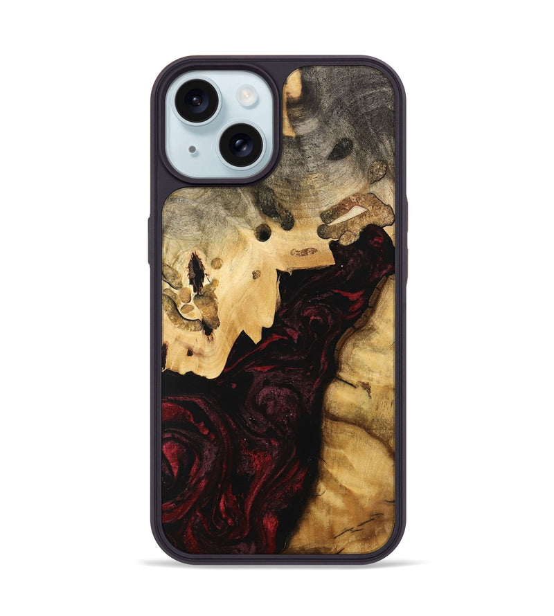 iPhone 15 Wood Phone Case - Clovis (Red, 740705)