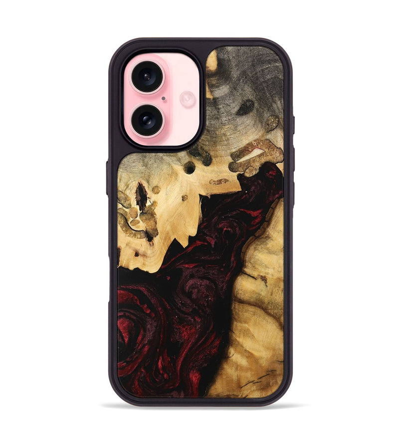 iPhone 16 Wood Phone Case - Clovis (Red, 740705)