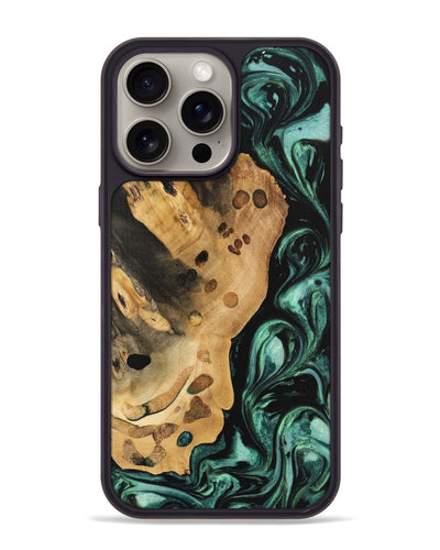 iPhone 15 Pro Max Wood Phone Case - Quon (Green, 740708)