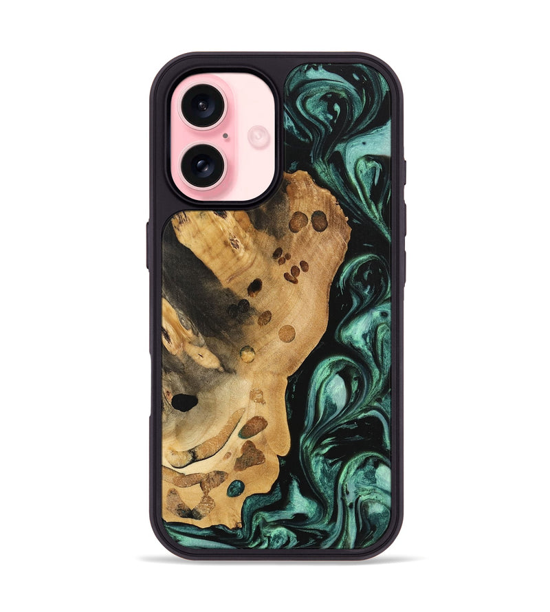 iPhone 16 Wood Phone Case - Quon (Green, 740708)