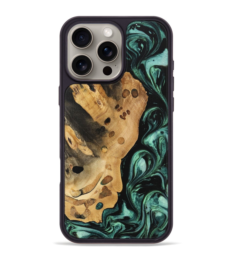 iPhone 16 Pro Max Wood Phone Case - Quon (Green, 740708)