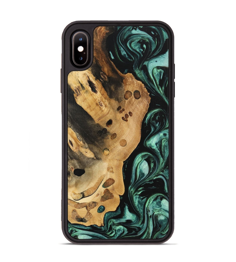 iPhone Xs Max Wood Phone Case - Quon (Green, 740708)