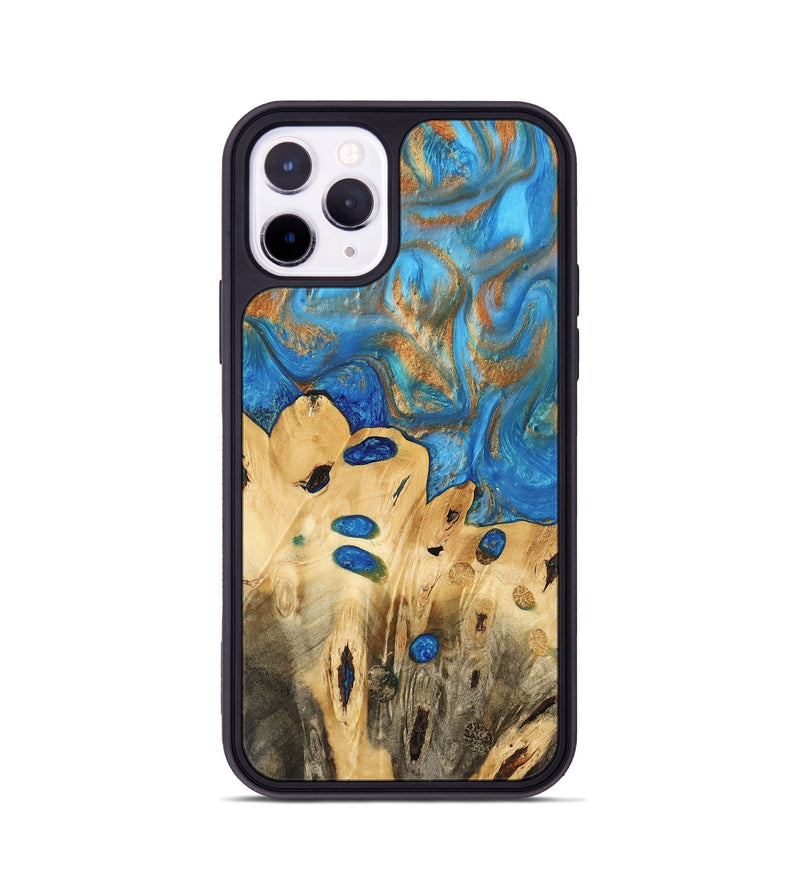 iPhone 11 Pro Wood Phone Case - Gustav (Teal & Gold, 740712)