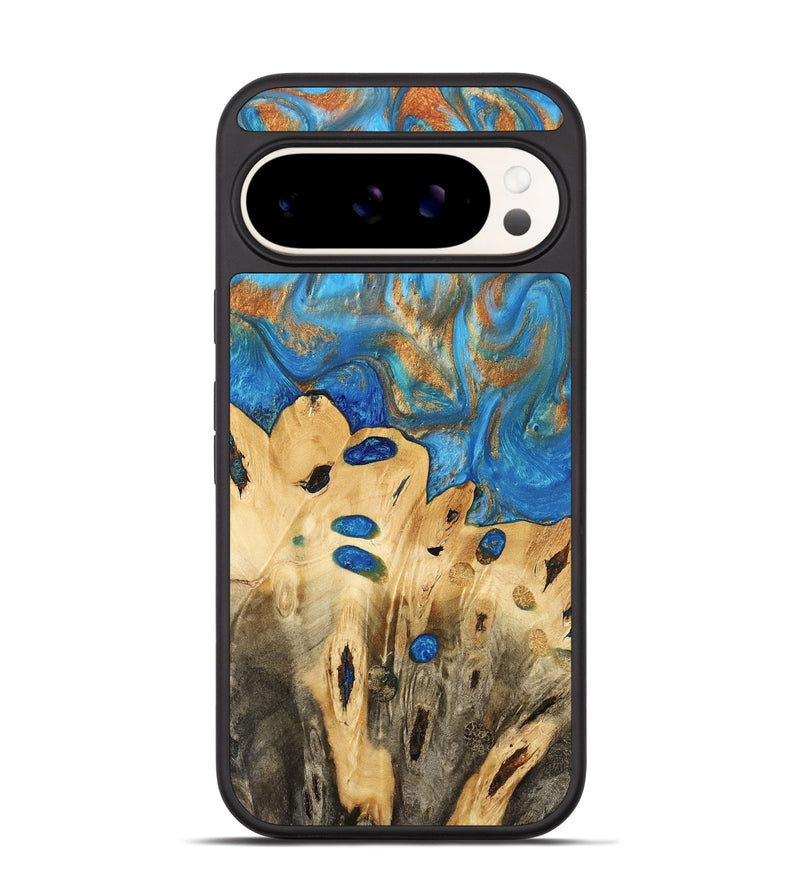 Pixel 9 Pro Wood Phone Case - Gustav (Teal & Gold, 740712)