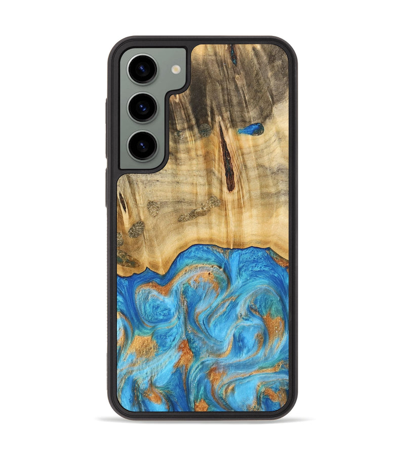 Galaxy S23 Plus Wood Phone Case - Emaline (Teal & Gold, 740727)