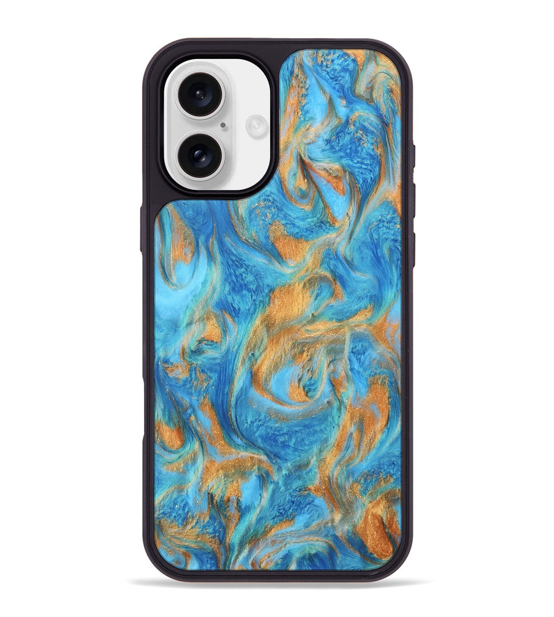 iPhone 16 Plus ResinArt Phone Case - Ramona (Teal & Gold, 740728)