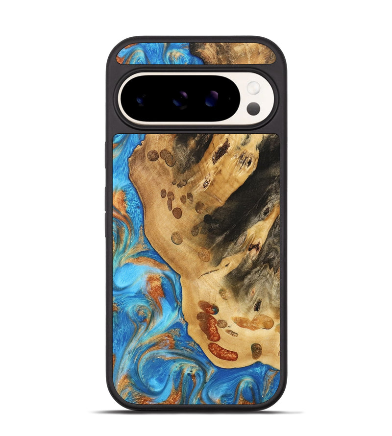 Pixel 9 Wood Phone Case - Norry (Teal & Gold, 740757)