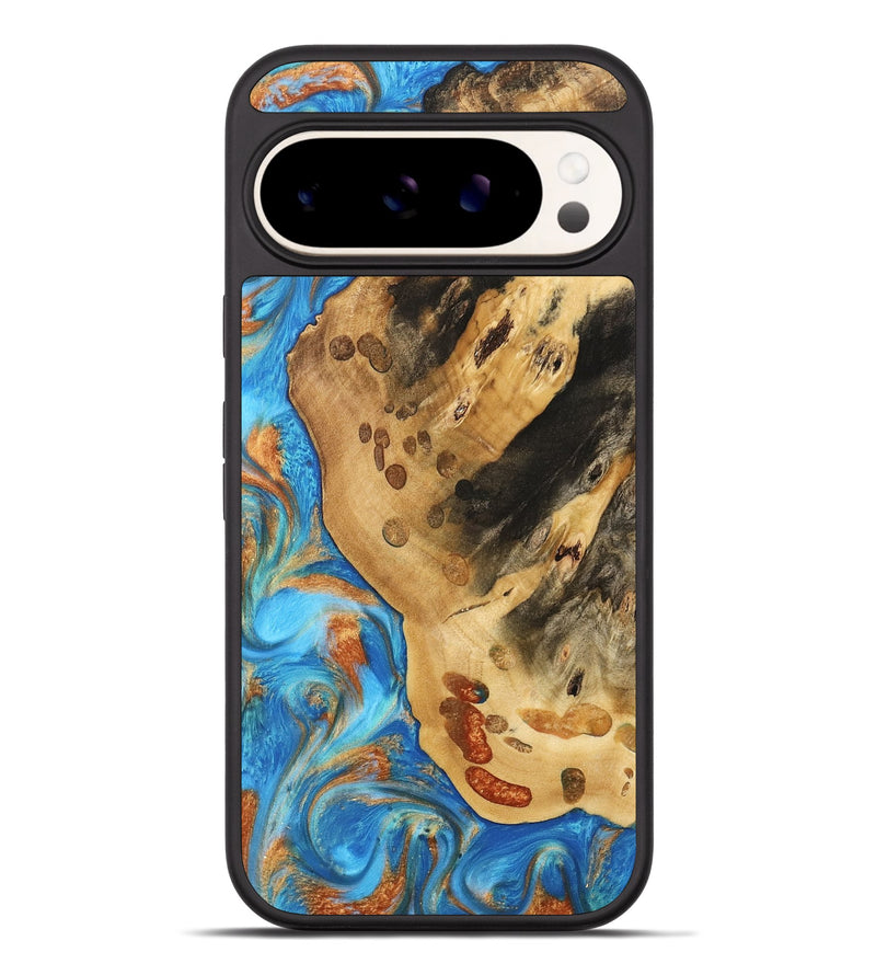 Pixel 9 Pro XL Wood Phone Case - Norry (Teal & Gold, 740757)