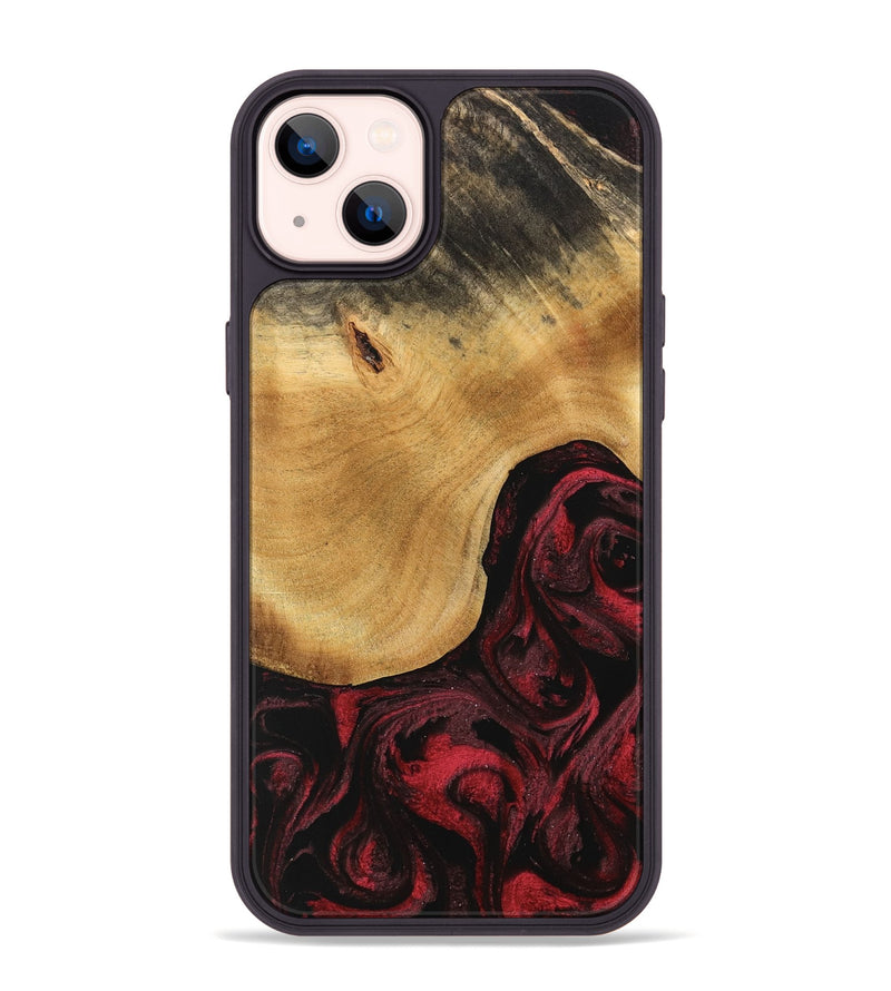 iPhone 14 Plus Wood Phone Case - Amando (Red, 740758)