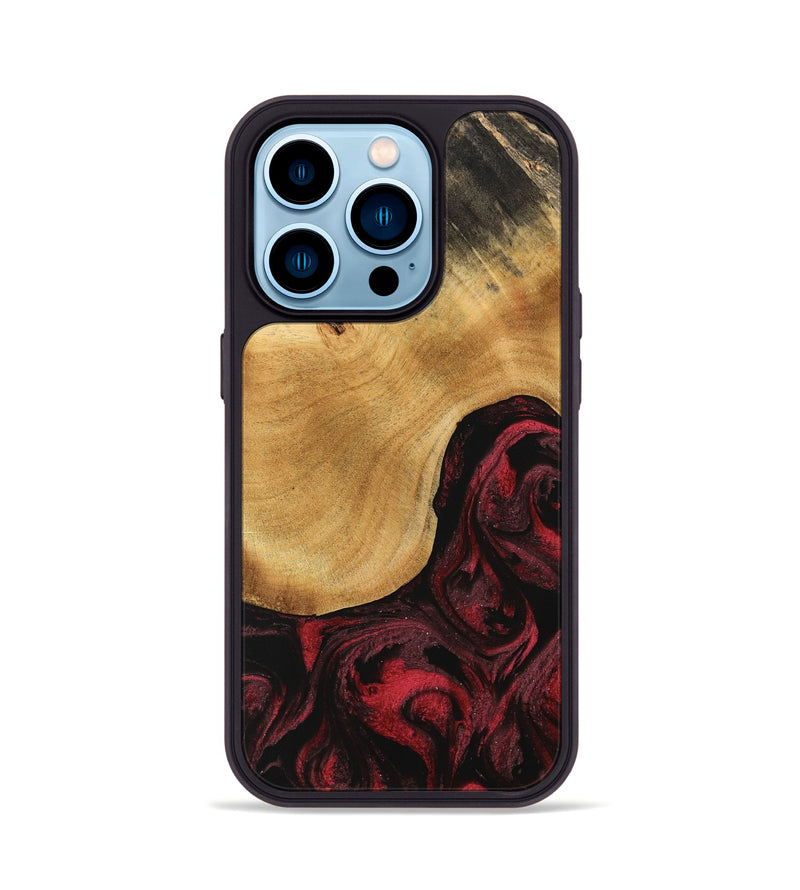 iPhone 14 Pro Wood Phone Case - Amando (Red, 740758)