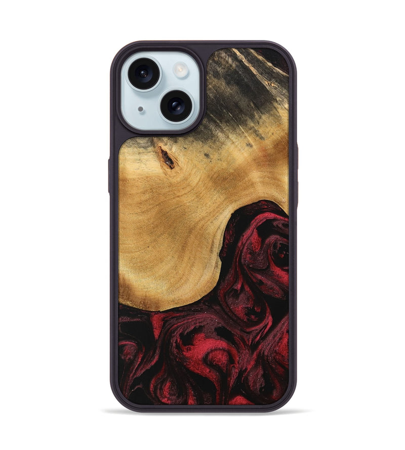 iPhone 15 Wood Phone Case - Amando (Red, 740758)