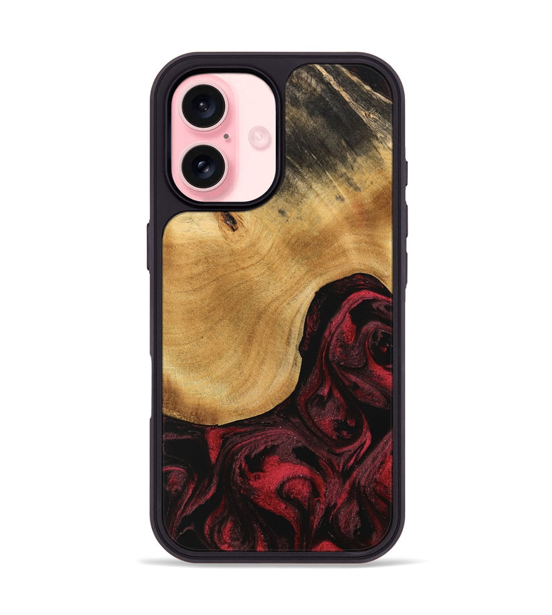 iPhone 16 Wood Phone Case - Amando (Red, 740758)