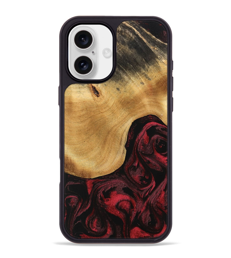 iPhone 16 Plus Wood Phone Case - Amando (Red, 740758)