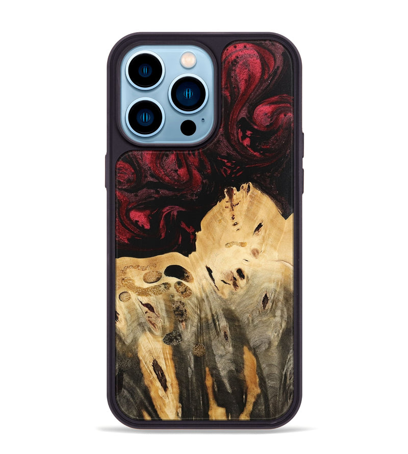 iPhone 14 Pro Max Wood Phone Case - Jackie (Red, 740759)