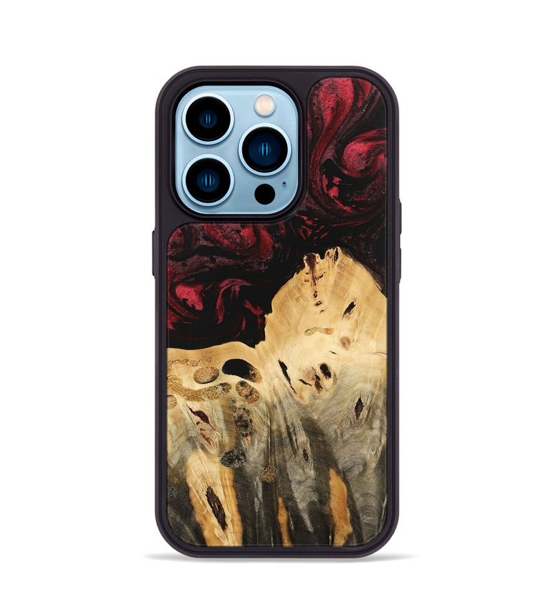 iPhone 14 Pro Wood Phone Case - Jackie (Red, 740759)