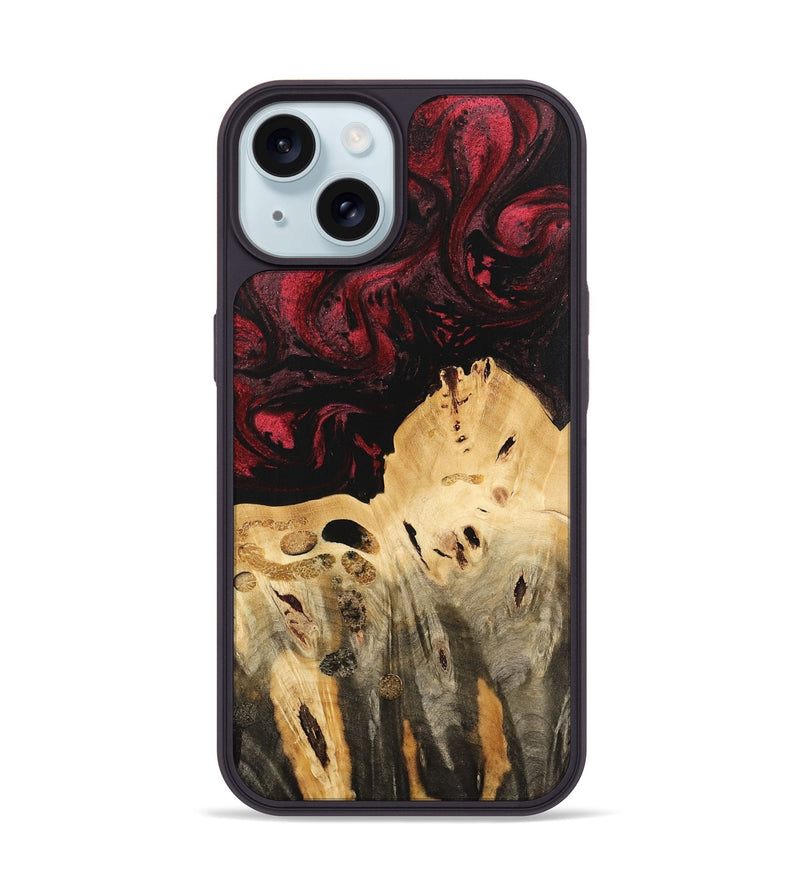 iPhone 15 Wood Phone Case - Jackie (Red, 740759)