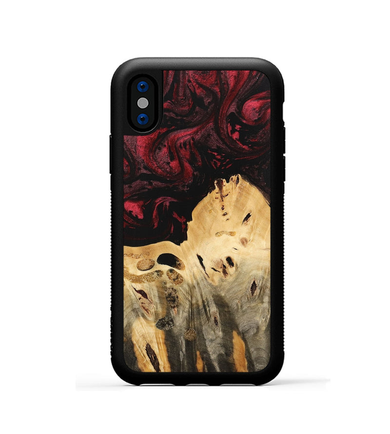 iPhone Xs Wood Phone Case - Jackie (Red, 740759)