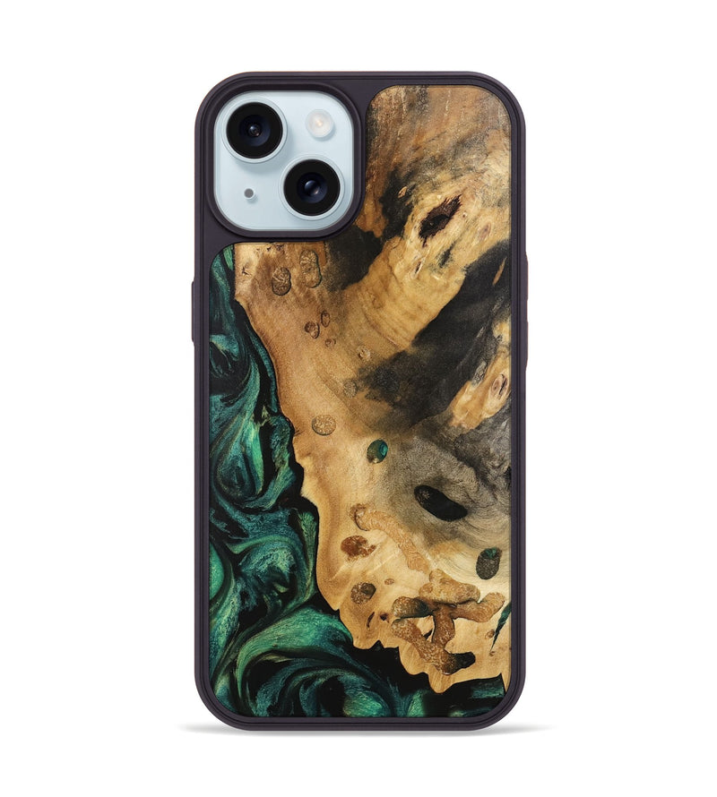 iPhone 15 Wood Phone Case - Trever (Green, 740760)