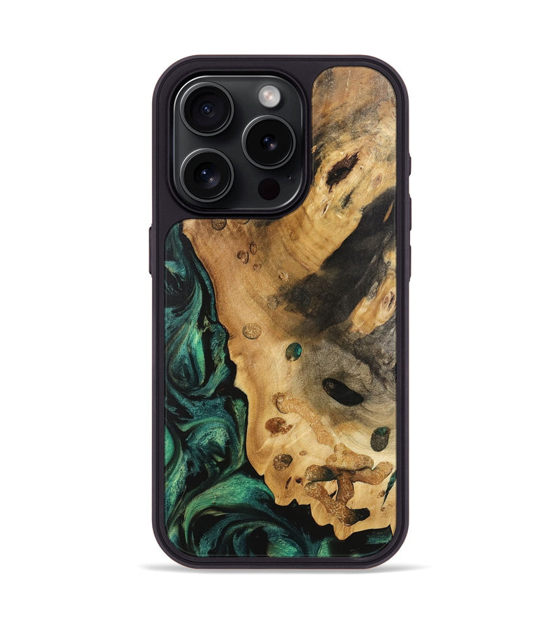 iPhone 15 Pro Wood Phone Case - Trever (Green, 740760)