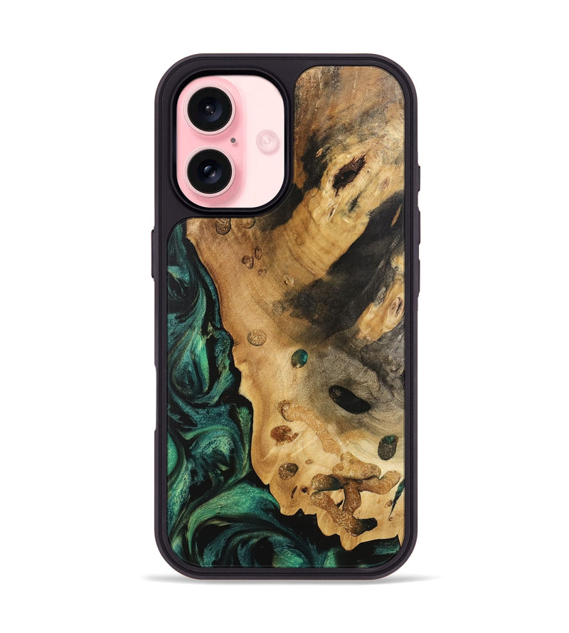 iPhone 16 Wood Phone Case - Trever (Green, 740760)