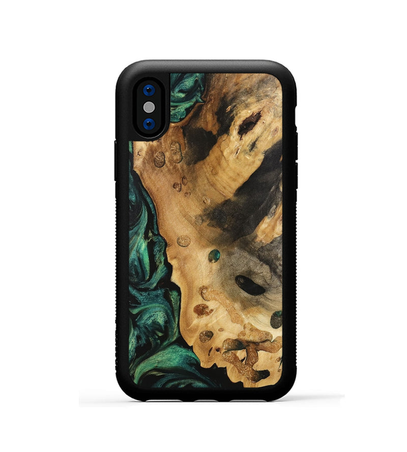 iPhone Xs Wood Phone Case - Trever (Green, 740760)