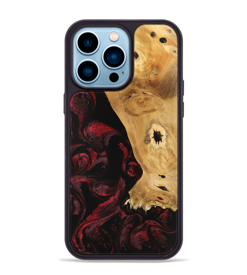 iPhone 14 Pro Max Wood Phone Case - Trudey (Red, 740799)