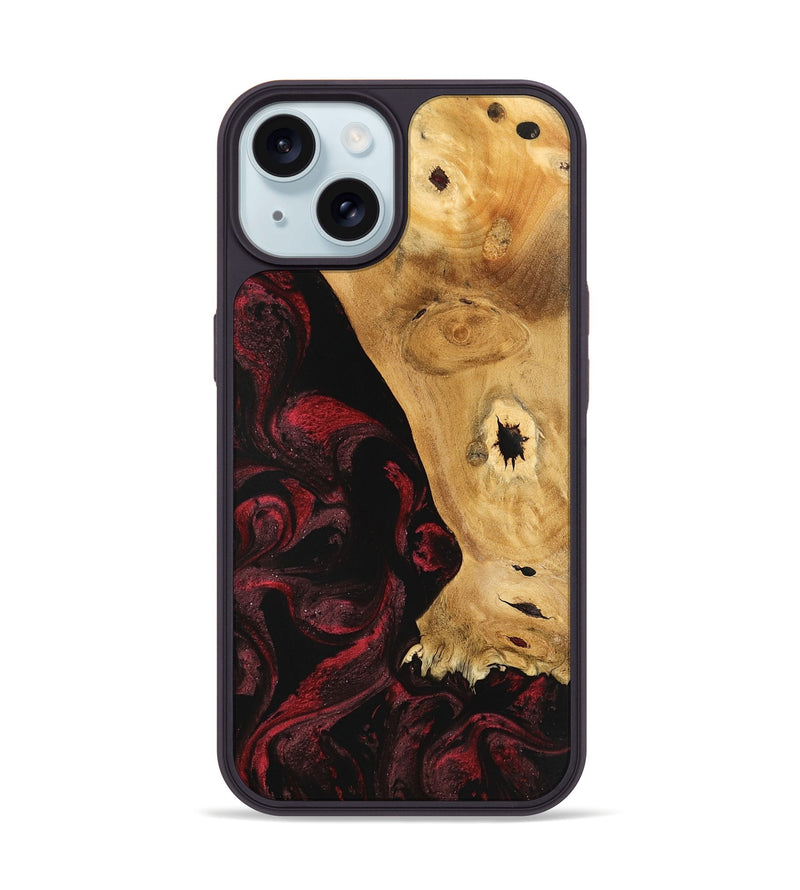 iPhone 15 Wood Phone Case - Trudey (Red, 740799)