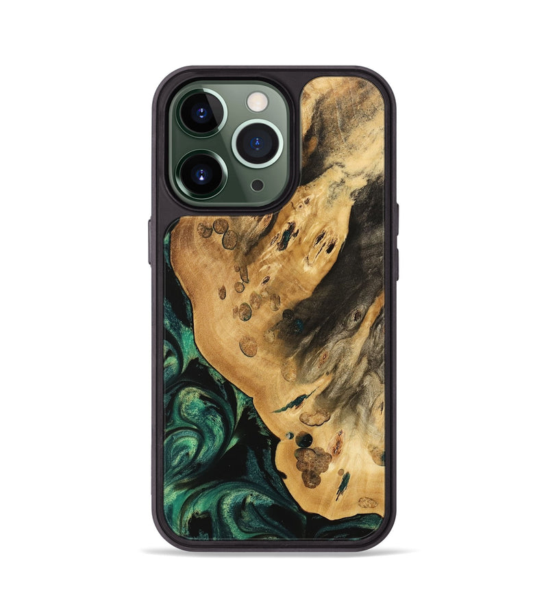 iPhone 13 Pro Wood Phone Case - Vithit (Green, 740808)