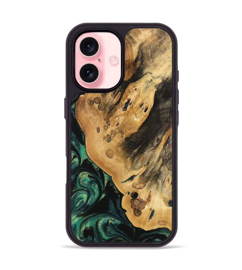 iPhone 16 Wood Phone Case - Vithit (Green, 740808)