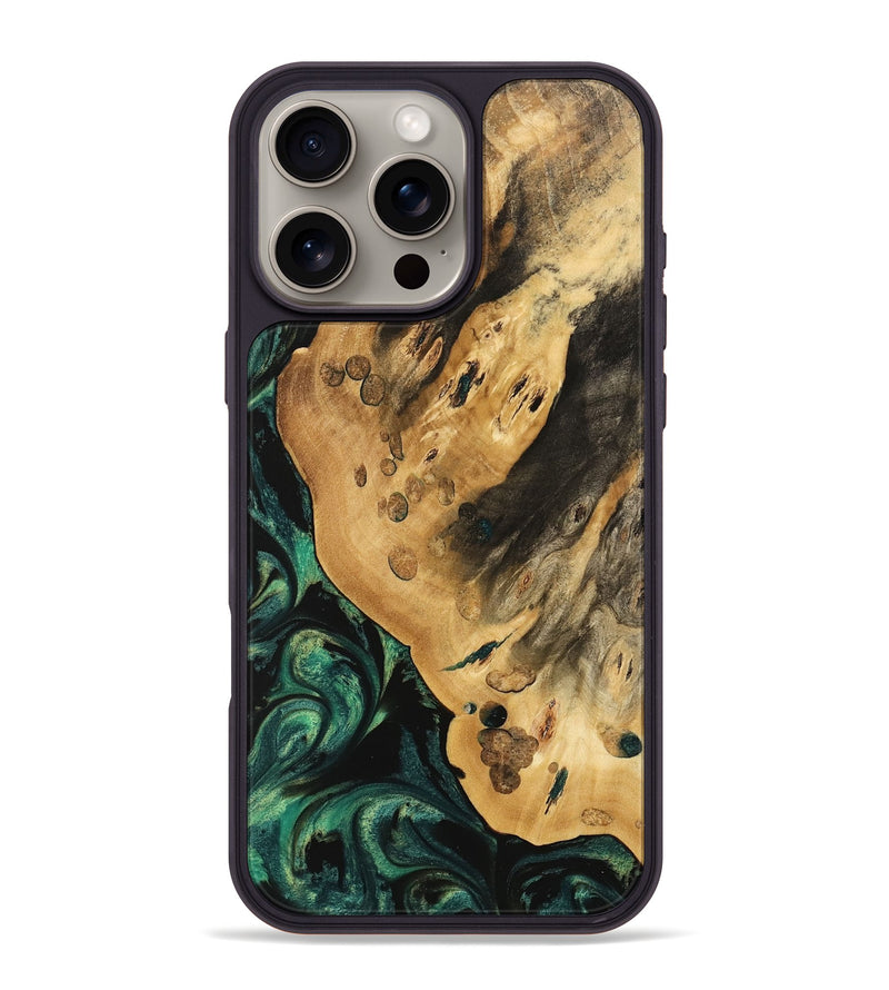 iPhone 16 Pro Max Wood Phone Case - Vithit (Green, 740808)