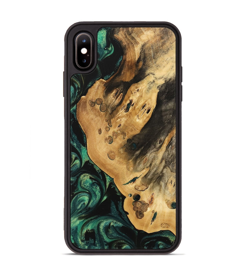 iPhone Xs Max Wood Phone Case - Vithit (Green, 740808)