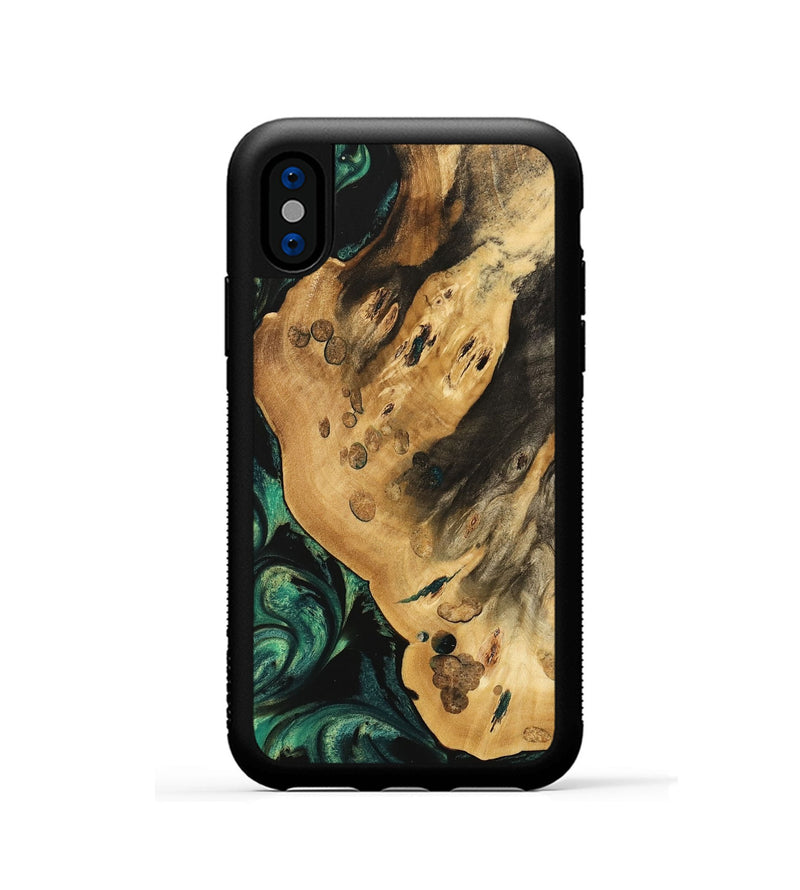 iPhone Xs Wood Phone Case - Vithit (Green, 740808)