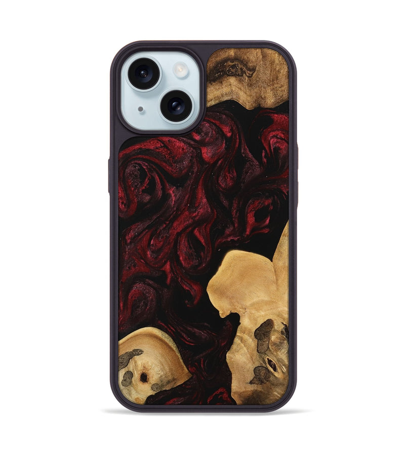 iPhone 15 Wood Phone Case - Kesha (Red, 740827)